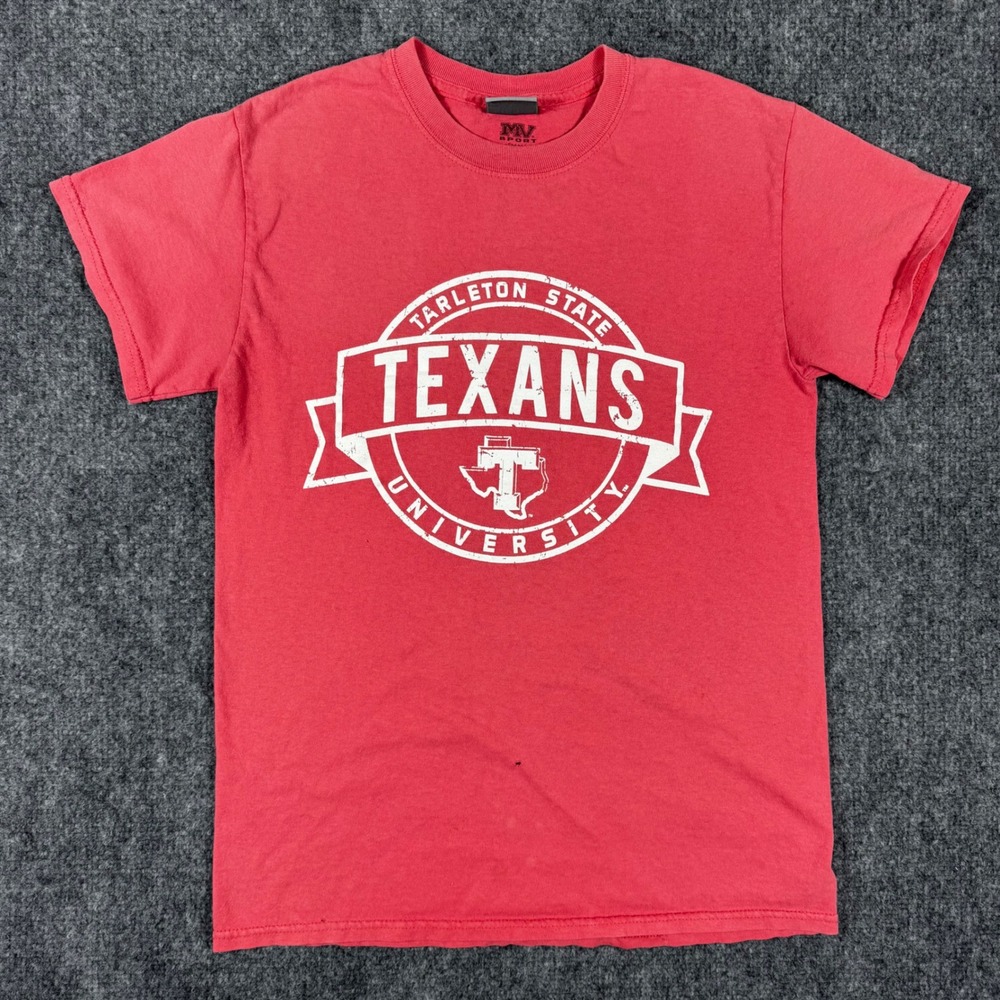 Tarleton State University Texans MV Sport T-Shirt Mens Small Red Graphic Tee